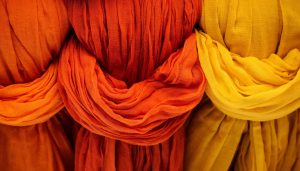 red, orange, yellow designer drapery solutions Toronto